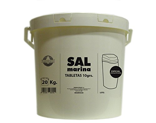 Sal Descalcificador de resina en Tabletas 10 gr. Bote apilable con asa y hermético 20 Kg. Sal Descalcificador de resina en Tabletas 10 gr. Bote apilable con asa y hermético 20 Kg.