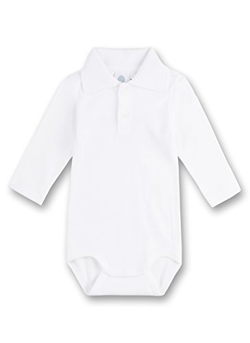 Sanetta - Body con Cuello de Polo de Manga Larga para bebé, Talla 6 Meses (68), Color Blanco 010