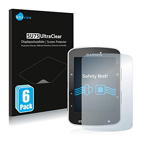 savvies Protector Pantalla Compatible con Garmin Edge 520/820 (6 Unidades) Pelicula Ultra Transparente