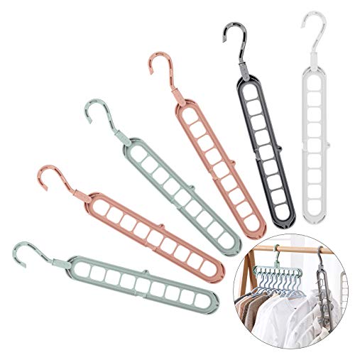 SEELOK 6pcs Magic Hanger, Perchas Ahorra Espacio Gancho Giratorio 360º Perchas de Armario Multifuncional Plegable Perchas Estándar Ropa Portatil Percha Mágica Antideslizante Plástico SEELOK 6pcs Magic Hanger, Perchas Ahorra Espacio Gancho Giratorio 360º Perchas de Armario Multifuncional Plegable Perchas Estándar Ropa Portatil Percha Mágica Antideslizante Plástico