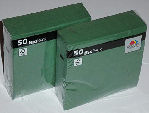 Servilletas de 100 piezas FASANA - Servilletas de papel suave de 3 capas de color verde oscuro - Código de color: verde esmeralda 202 - Servilleta 1/4 veces Tamaño: 33x33 cm 13x13 pulgadas Servilletas de 100 piezas FASANA - Servilletas de papel suave de 3 capas de color verde oscuro - Código de color: verde esmeralda 202 - Servilleta 1/4 veces Tamaño: 33x33 cm 13x13 pulgadas