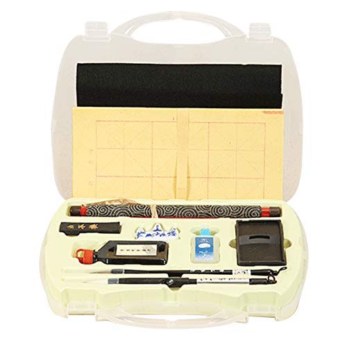 Set de caligrafía china Pincel de caligrafía Sumi Ink Reescribible Paño de escritura de agua Inkstone Set Felt Mat con caja de almacenamiento Set de caligrafía china Pincel de caligrafía Sumi Ink Reescribible Paño de escritura de agua Inkstone Set Felt Mat con caja de almacenamiento