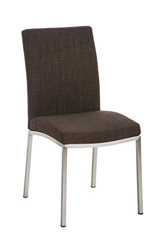 Silla De Comedor Grenoble Tapizada En Tela I Silla De Espera con Respaldo Alto I Silla De Salón Acolchada & con Base De Acero INOX. I Color:, Color:marrón Silla De Comedor Grenoble Tapizada En Tela I Silla De Espera con Respaldo Alto I Silla De Salón Acolchada & con Base De Acero INOX. I Color:, Color:marrón