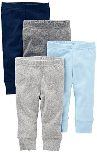 Simple Joys by Carter's pantalón para bebé, paquete de 4 ,Azul/Gris ,12 Meses