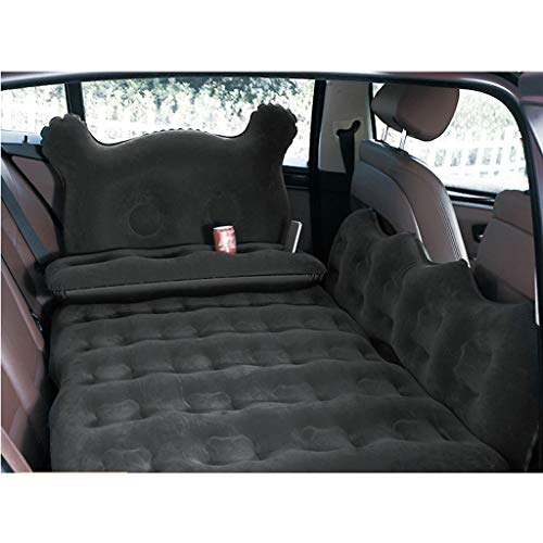 SjYsXm Colchón inflable de aire para coche con bomba de asiento trasero, portátil, para viajes, camping, vacaciones, cama flotante, almohadilla de cama para dormir, compatible con SUV, camión, minivan