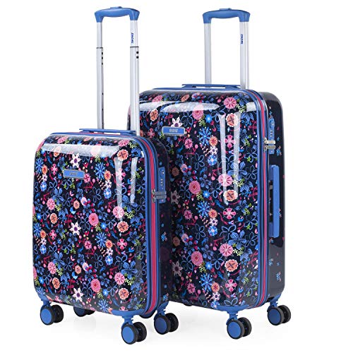 SKPAT - Set de Dos Maletas de Viaje rígidas Infantiles tamaño 50/60 Fabricadas con policarbonato, un Material y Cierre TSA 131500, Color Marino