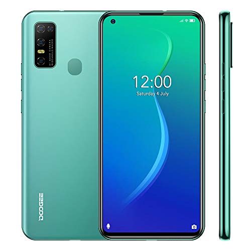 Smartphone Libre 4G, DOOGEE N30(2020) Android 10 Teléfono Móvil, 6.55 Pantalla Perforada, 4GB +128GB, Cámara AI 16MP, 8MP Frontal Cámara, 4500mAh Batería, Dual SIM, Verde