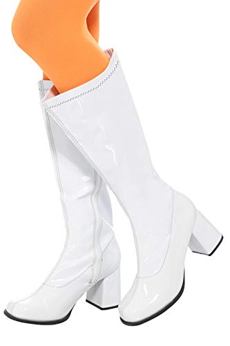 Smiffys-48061L Botas gogó años 60 para Mujer, número R.U.: 6 / EE. UU.: 9 / España: 38, Color Blanco, EU Tamaño-39 (Smiffy'S 48061L) Smiffys-48061L Botas gogó años 60 para Mujer, número R.U.: 6 / EE. UU.: 9 / España: 38, Color Blanco, EU Tamaño-39 (Smiffy'S 48061L)