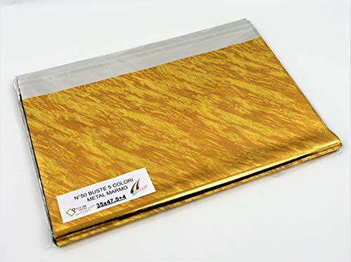 Sobres de regalo en paquetes surtidos, varios colores, medidas y cantidad con o sin cinta adhesiva (MULTICOLOR MARMO, 35 x 47,5 + 4 unidades 50)