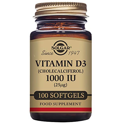 Solgar® Vitamina D3 1000 UI (25 μg) (Aceite de Hígado de Pescado y Colecalciferol) - 100 cápsulas blandas
