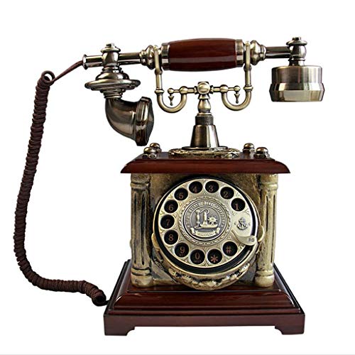 Sooiy Teléfono Antiguo - Cuerda Retro Craft Teléfono - Antiguos Retro de la Placa giratoria líneas fijas de teléfono - Abrazadera de Escritorio