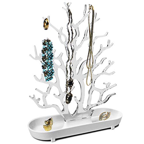 Soporte para joyas (26 x 9 x 32 cm), diseño de árbol con estante Soporte para joyas (26 x 9 x 32 cm), diseño de árbol con estante