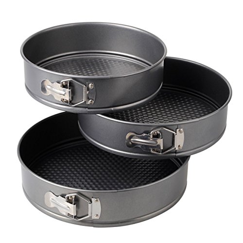 Space Home - Molde de Horno Desmontable Redondo - Revestimiento Antiadherente - Set de 3 Moldes de 22, 24 y 26 cms. Space Home - Molde de Horno Desmontable Redondo - Revestimiento Antiadherente - Set de 3 Moldes de 22, 24 y 26 cms.