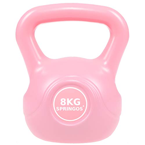 SPRINGOS Pesa rusa Pesa rusa Pesas Pesas Pesas para Mujeres Levantamiento de Pesas Equipo Deportivo Fitness Entrenamiento Pesas Ejercicio Pesas Musculaciones Entrenamiento de Fuerza (Rosa 8kg)