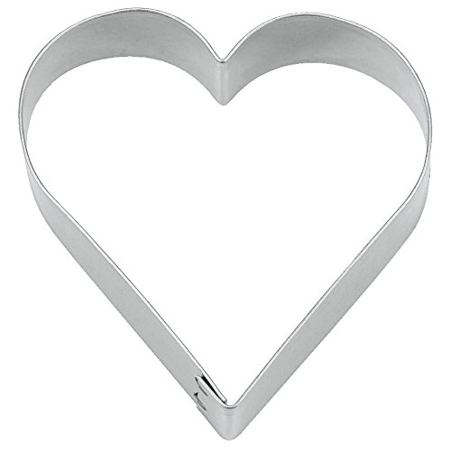 Städter - Molde para Galletas (hojalata, 15 cm de diámetro), diseño de corazón, hojalata Blanca, Plata, 13 x 3 cm