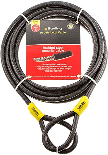 Sterling 122C - Cable de seguridad de bucle doble autoenroscable, 12 mm x 2.1 m
