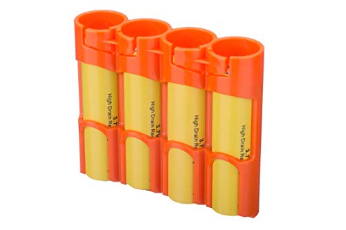 Storacell Powerpax – Pack de batería 18650 Caddy, Naranja, Pack de 4 unidades
