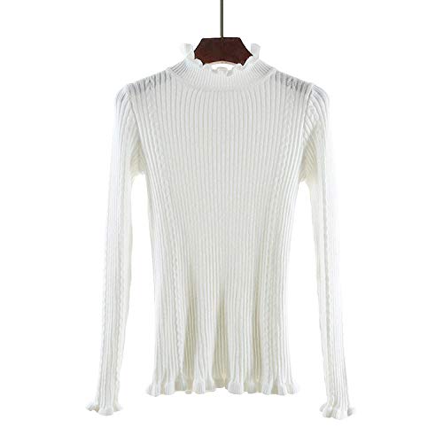 Suéteres de Mujer Suéteres Ajustados en Invierno-Blanco_M (40-45 kg) Adecuado para Peso