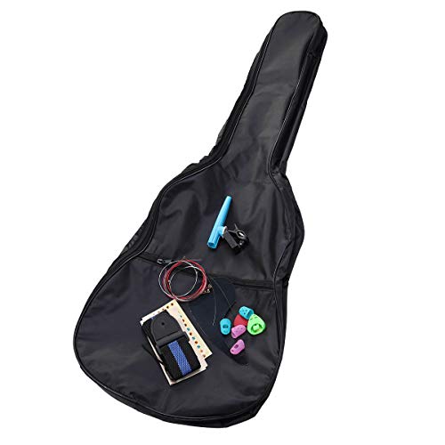 SUPVOX Kit de accesorios de guitarra Kit de cambio de herramientas de guitarra que incluye un bolso de guitarra de 38 pulgadas, puntas para dedo, cuerdas de reemplazo de guitarra