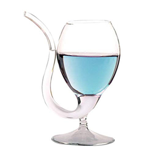 Taza de la taza transparente de la copa de vino tinto 300ml con el tubo de bebida construido en el tubo de la paja de la caja de regalo de cristal grabado personalizado Caja de regalo de la boda de la