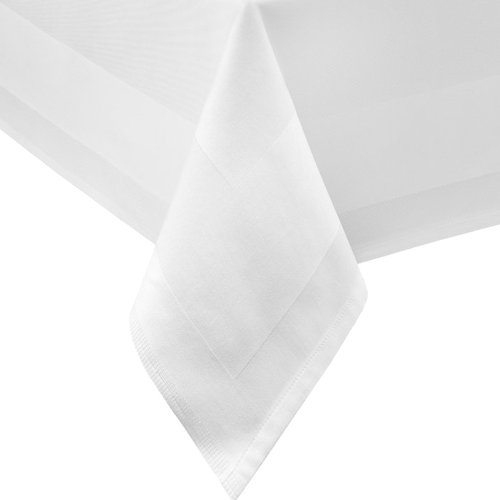 TextilDepot24 - Mantel de blanco 140 x 240 cm cuadrados ws mantelería gastro edición con borde atlas hecha de algodón 100% por decohometextil, tamaño 140x240 cm, color blanco