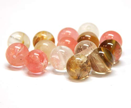 Tigerskin - Perlas de cristal de cuarzo de cerezo, piedras semipreciosas redondas de 4 mm, diseño de joyas, accesorios para manualidades, cadena de perlas, 25 unidades