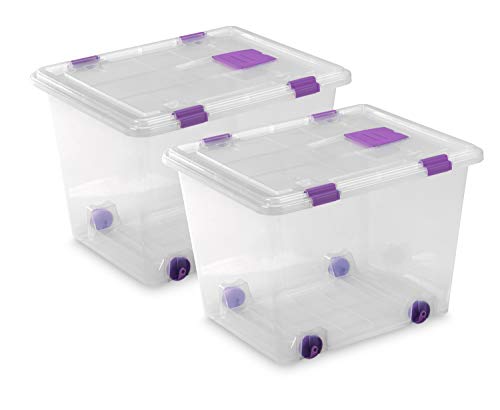 TODO HOGAR - Caja Plástico Almacenaje Grandes Multiusos con Ruedas - Medidas 510 x 410 x 360 mm - Capacidad de 52 litros (2)