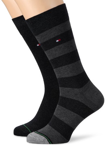 Tommy Hilfiger 342021001, Calcetines para Hombre, Negro (Black 200), 43/46 (Tamaño del fabricante:043), 2 pares Tommy Hilfiger 342021001, Calcetines para Hombre, Negro (Black 200), 43/46 (Tamaño del fabricante:043), 2 pares