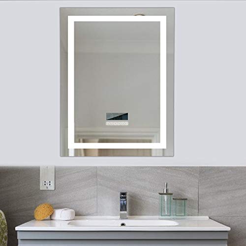 Turefans Espejo baño, Espejo baño con luz, Audio Bluetooth, Pantalla LCD (Fecha, Hora, Temperatura), antivaho, 2 Colores (Blanco frío/Blanco cálido) Turefans Espejo baño, Espejo baño con luz, Audio Bluetooth, Pantalla LCD (Fecha, Hora, Temperatura), antivaho, 2 Colores (Blanco frío/Blanco cálido)