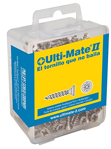 Ulti-Mate II B40070L Caja grande con tornillos de alto rendimiento para madera acabado ZINCADO de 4,0 x 70 mm, Negro, Set de 40 Piezas