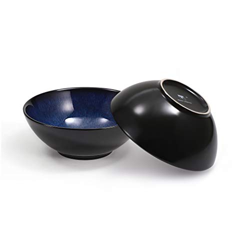 Urban Lifestyle - Juego de 2 Fuentes de cerámica (20 cm), Color Negro y Azul
