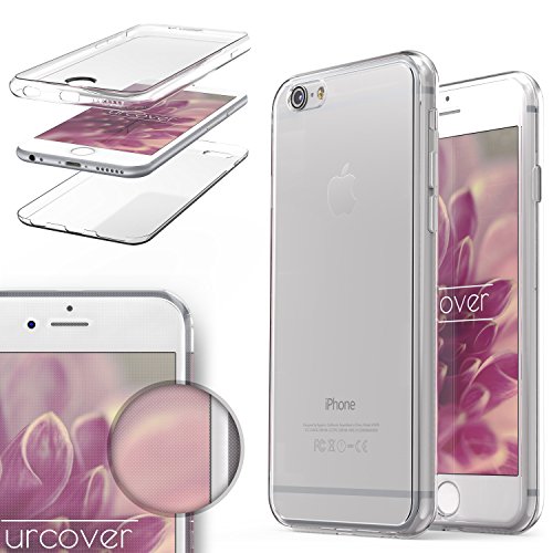 Urcover Funda Apple iPhone 6 Plus / 6s Plus, Carcasa Protectora 360 Grados Silicona Gel en Transparente Full Body Protección Completa Delantera + Trasera, Apple iPhone 6 Plus / 6s Plus - Transparente