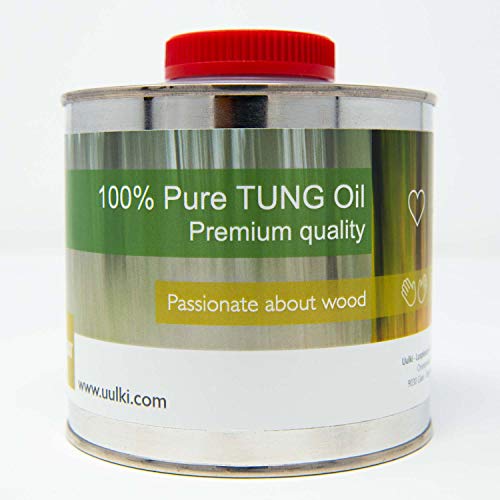 Uulki Aceite de tung 100% Puro | Cuidado de la madera para interiores y exteriores | Natural - Alimento Seguro - Impermeable (500 ml)