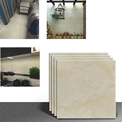 VEELIKE Pegatinas para azulejos de vinilo autoadhesivas, para cocina, dormitorio, sala de estar, color blanco y amarillo claro, 30 cm x 30 cm, 4 unidades VEELIKE Pegatinas para azulejos de vinilo autoadhesivas, para cocina, dormitorio, sala de estar, color blanco y amarillo claro, 30 cm x 30 cm, 4 unidades