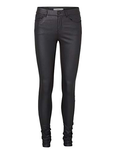 Vero Moda 10138972, Pantalones para mujer, negro (black/coated), M/34