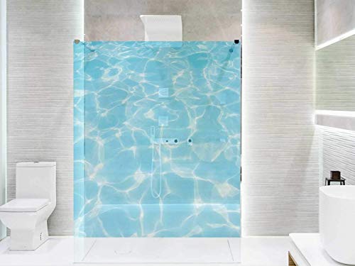 Vinilo Transparente para Mamparas de Ducha y Baños Agua | Varias Medidas 110x200cm | Adhesivo Resistente y de Fácil Aplicación | Pegatina Adhesiva Decorativa de Diseño Elegante