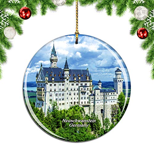 Weekino Alemania Neuschwanstein Decoración de Navidad Árbol de Navidad Adorno Colgante Ciudad Viaje Colección de Recuerdos Porcelana 2.85 Pulgadas