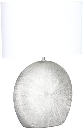WOFI Lámpara de Mesa E27, 60 W, Plata, 37 x 28 x 53 cm