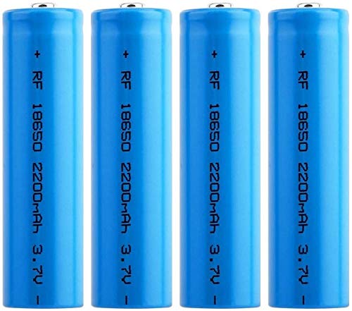 WSPY 18650 Batería Recargable 3.7v Litio Batería Recargable De Gran Capacidad De 2200 mAh 1000 Ciclo para Antorcha LED Linternas Faros los Equipos Domésticos Azul (2 Piezas)-4_Piezas
