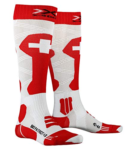 X-Socks Calcetines de esquí unisex Patriot 4.0 Switzerland, Unisex adulto, XS-SS43W19U-T021-39/41, Suiza., 39-41