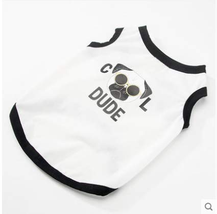 XXCDS Summer Thin Dog Summer Tide Brand Pet Chaleco Blanco Busto 40Cm Parte Posterior 24Cm Peso 2-3.5Kg XXCDS Summer Thin Dog Summer Tide Brand Pet Chaleco Blanco Busto 40Cm Parte Posterior 24Cm Peso 2-3.5Kg