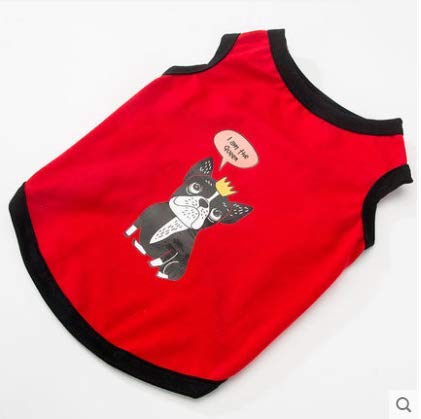 XXCDS Summer Thin Dog Summer Tide Brand Pet Chaleco Rojo Busto 40Cm Volver 24Cm Peso 2-3.5Kg XXCDS Summer Thin Dog Summer Tide Brand Pet Chaleco Rojo Busto 40Cm Volver 24Cm Peso 2-3.5Kg