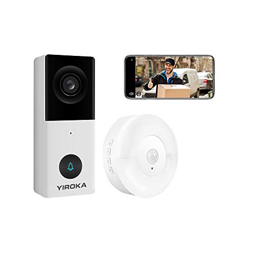 Yiroka Video Timbre con Cámara Cableada Exterior, Smart Life/TuyaSmart APP, HD 1080P, Almacenamiento en la Nube, Tarjeta SD Máxima de 128GB, 2.4G WiFi, con USB Receptor, Blanco Yiroka Video Timbre con Cámara Cableada Exterior, Smart Life/TuyaSmart APP, HD 1080P, Almacenamiento en la Nube, Tarjeta SD Máxima de 128GB, 2.4G WiFi, con USB Receptor, Blanco