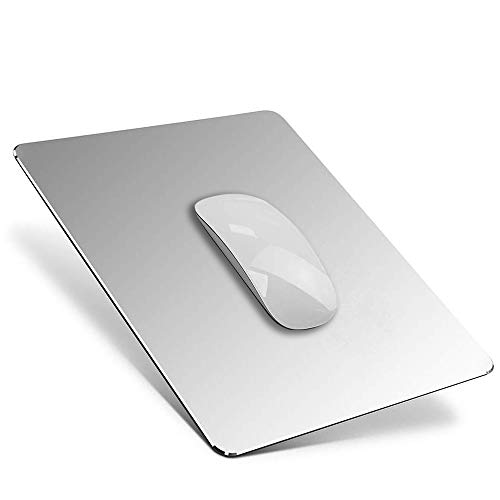 YiYunTE Alfombrilla de Ratón Aluminio Gaming PC Alfombrilla para Ratón Metalica Mouse Pad con Base PU Goma Impermeable Cojín de Ratón Lavable Antideslizante Mousepad para Ordenador Portátil Oficina