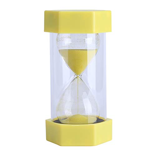 Yosoo Cristal de Arena de Vidrio Reloj de Arena 3/10/20/30/60 Minutos Temporizador Reloj Home Office Decoración Regalo(3 Minutes Yellow)
