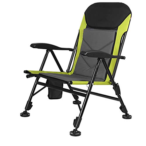 YUN HAI 235kg Portátil Plegable Silla De Camping Al Aire Libre For Trabajo Pesado, con Respaldo Ajustable Y Piernas, Reposabrazos, Silla De La Pesca Todo Terreno For La Playa, Senderismo