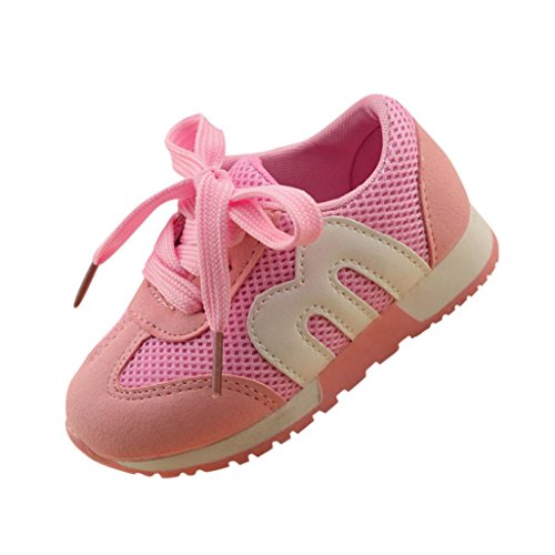 Zapatillas Niño, K-youth® Zapatillas para Bebés Zapatos de bebé Zapatillas de Deporte Transpirables Antideslizante Huecas de Malla (21 EU, Rosa)