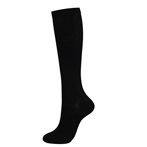 1 par de Calcetines Unisex Medias de compresión Medias hasta la Rodilla Soporte Alto Estiramiento for Mujeres Hombres Calcetines (Color : Black, Size : XXL 24cm 40cm)