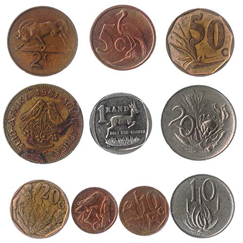 10 Monedas Antiguas del Africano del Sur De Africa (rsa) Coleccionables Monedas Centavos. Ideal para Banco De Moneda, Sostenedores De Moneda Y Album De Monedas