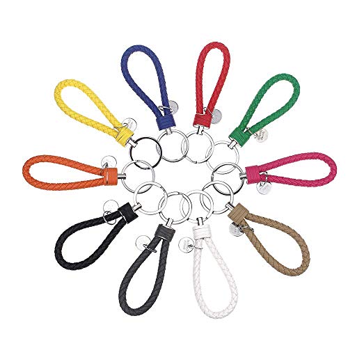 10 Pcs Llavero de Cuero Trenzado Llavero,Llavero de Coche Colgante para Llaves de Metal,Multicolor Colgante Llavero de Coche,Hecho de Acero Inoxidable y Cuero,Elegante,Resistente y No FáCil de Romper 10 Pcs Llavero de Cuero Trenzado Llavero,Llavero de Coche Colgante para Llaves de Metal,Multicolor Colgante Llavero de Coche,Hecho de Acero Inoxidable y Cuero,Elegante,Resistente y No FáCil de Romper